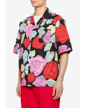 Marni Rose Print Short-Sleeved Shirt - Red
