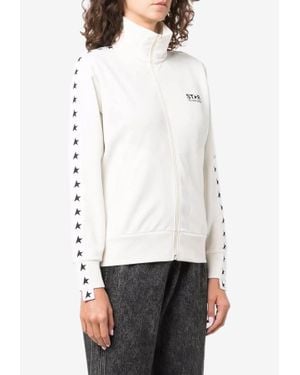 Golden Goose Star Print Zip-Up Track Jacket - White
