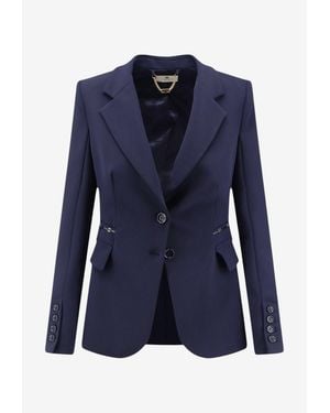 Elisabetta Franchi Single-Breasted Logo Blazer - Blue