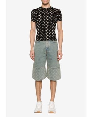 Marine Serre Moon Print Jersey T-Shirt - Green