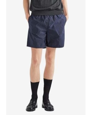 Prada Triangle Logo Swim Shorts - Blue