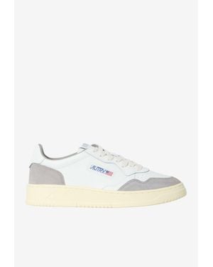 Autry Medalist Leather And Suede Sneakers - White