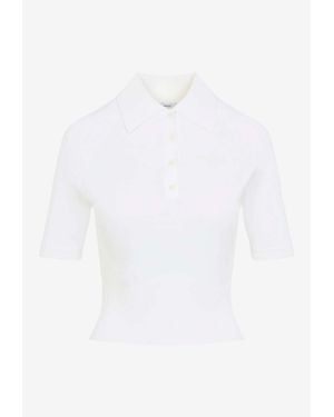 Givenchy Cropped Knit Polo T-Shirt - White
