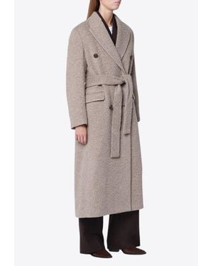 Golden Goose Wool-Blend Belted Coat - Natural