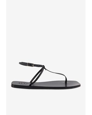 Atp Atelier Alassio Leather Thong Sandals - Black