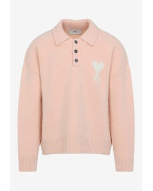Ami Paris Adc Polo Jumper - Pink