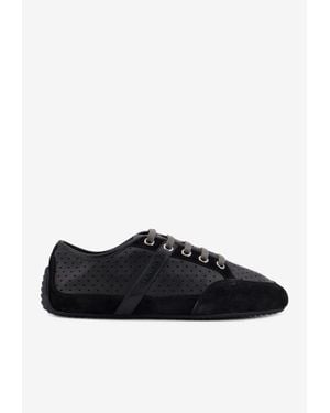 Givenchy Perforated Leather And Suede Sneakers - Black
