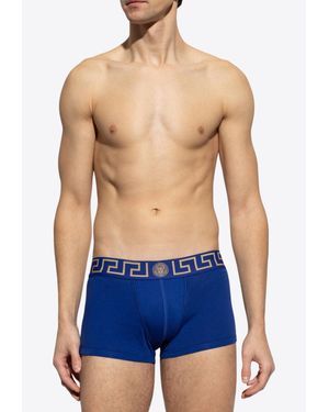Versace Greca Border Briefs With Medusa - Blue