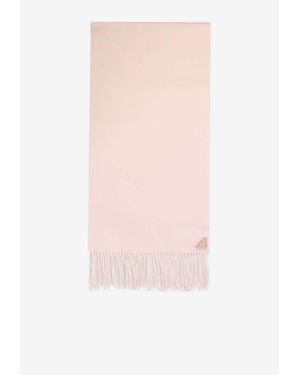 Prada Logo-Patch Cashmere And Silk Scarf - Pink