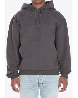 Saint Laurent Logo Hooded Sweatshirt - Grey