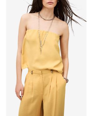 Ba&sh Deborah Strapless Bustier Top - Yellow