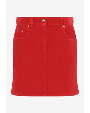 Versace Medusa Mini Corduroy Skirt - Red