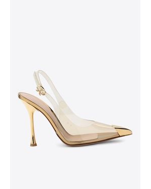 Gianvito Rossi Plexi 115 Slingback Pumps - White