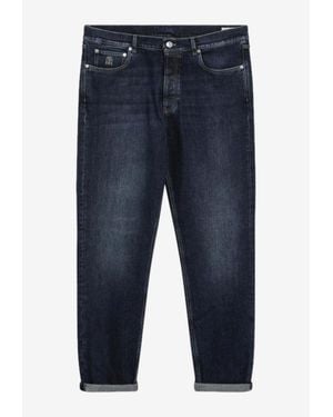 Brunello Cucinelli Washed Straight-Leg Jeans - Blue
