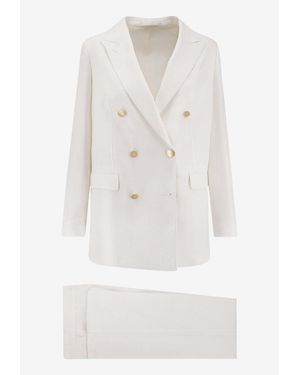 Tagliatore Jasmine Double-Breasted Suit - White