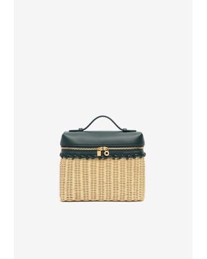 Loro Piana Extra Pocket L19 Wicker Pouch - Blue