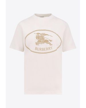 Burberry Ekd Stamp Print T-Shirt - Natural