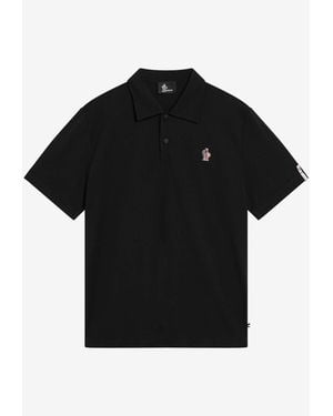 Moncler Logo Embroidered Polo T-Shirt - Black