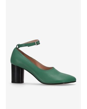 Niccolò Pasqualetti Obliqua 70 Leather Pumps - Green