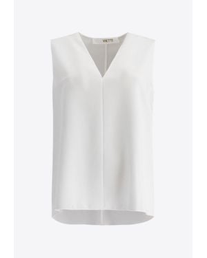 F.it Logo-Plaque V-Neck - White