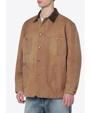 Needles Buttoned Shirt Jacket - Brown