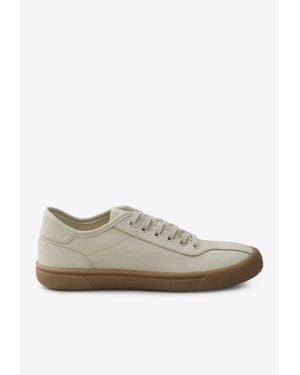 The Row Low-Top Canvas Sneakers - Natural