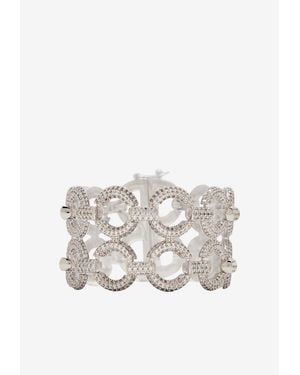 Self-Portrait Double Crystal Link Bracelet - White