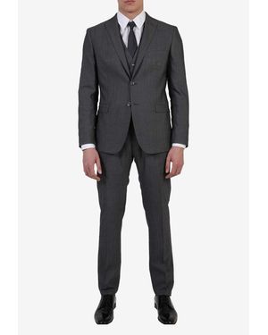Tonello Single-Breasted Three-Piece Suit - Black