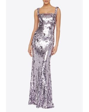 THEIA Serafina Sequined Gown - White