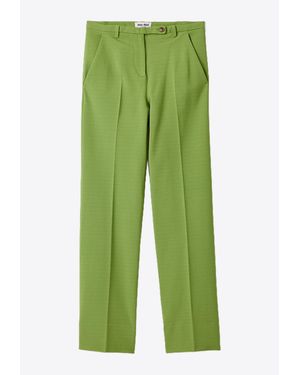 Miu Miu Straight-Leg Tailored Pants - Green