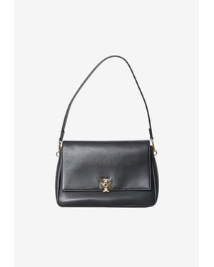 Tory Burch Charlie Smooth Leather Shoulder Bag - White