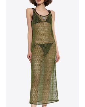 Tory Burch Mesh Midi Cover-Up Dress - Green