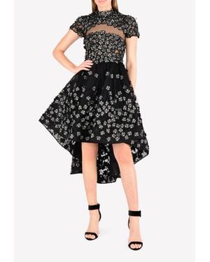 Irene Luft Floral Garland Dress - Black