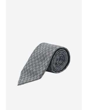 Ferragamo Gancini Silk Jacquard Tie - Gray