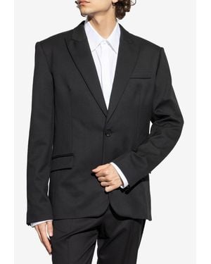Balmain Wool Single-Breasted Blazer - Black