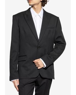 Balmain Wool Single-Breasted Blazer - Black