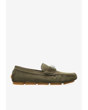 Versace Medusa Suede Loafers - Green