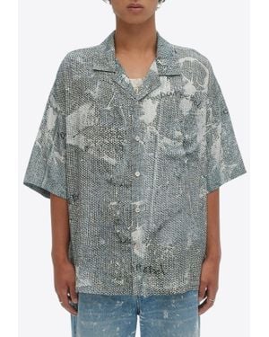 DOMREBEL Dropcloth Camp Printed Shirt - Gray