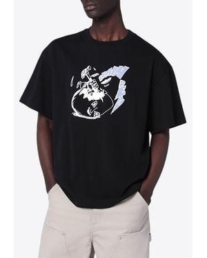 Brain Dead Crack An Egg Printed T-Shirt - Black