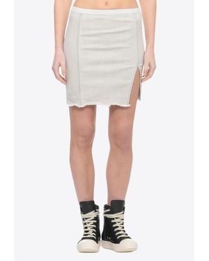 Rick Owens Sacri Denim Mini Skirt - White