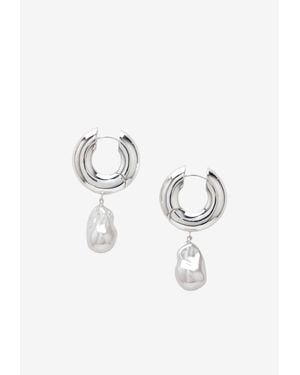 Eliou Perla Pearl Hoop Earrings - Blue
