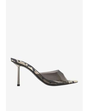 Le Silla Bella 80 Python-Print Mule Sandals - White