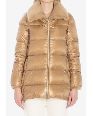 Herno Fur-Collar Puffer Jacket - Natural