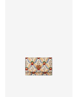 Etro Floral Print Leather Wallet - White