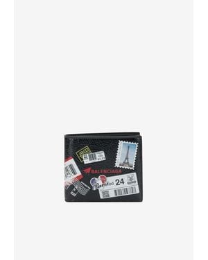 Balenciaga Mail Stamp Cash Folded Wallet - White