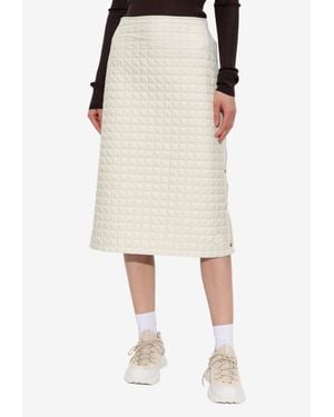 Moncler Quilted Midi Skirt - Natural