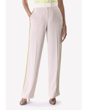 Jason Wu Contrast Wide-Leg High-Waist Pants - Pink