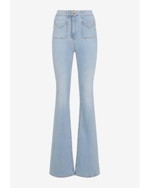 Elisabetta Franchi Logo Plaque Boot-Cut Jeans - Blue