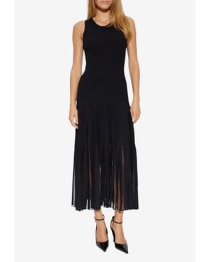 Alaïa Pleated Maxi Dress - Black
