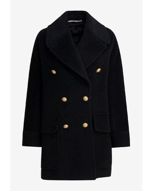 Tagliatore Double-Breasted Wool Coat - Blue